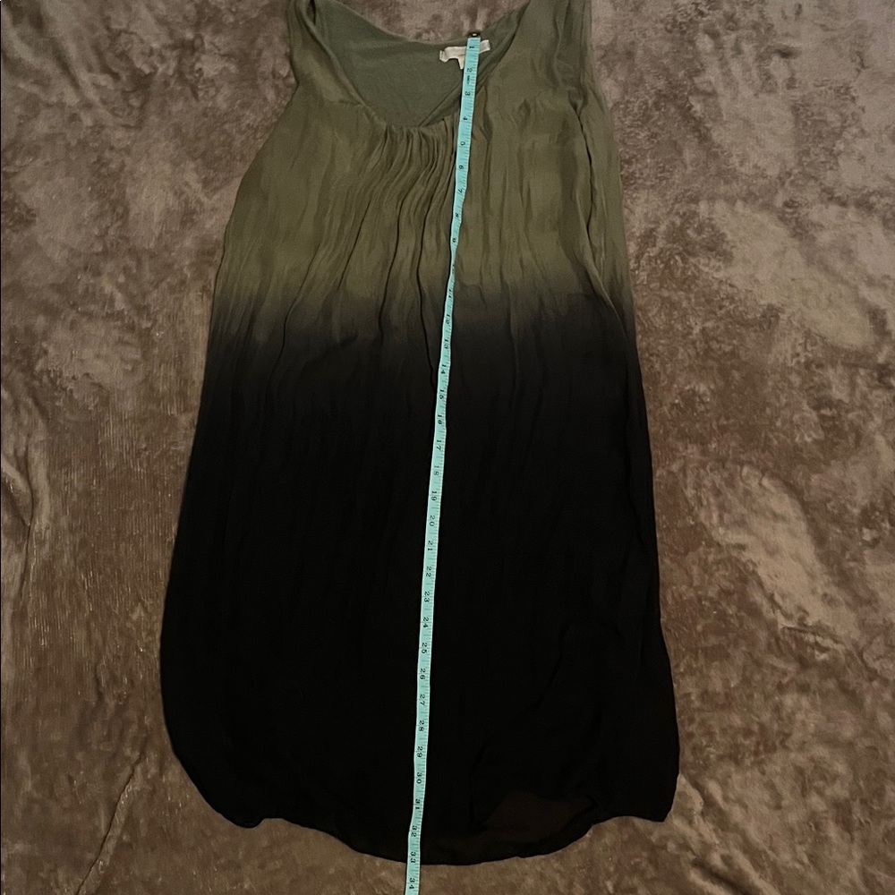 Sleeveless Olive to Black Ombre Midi Dress